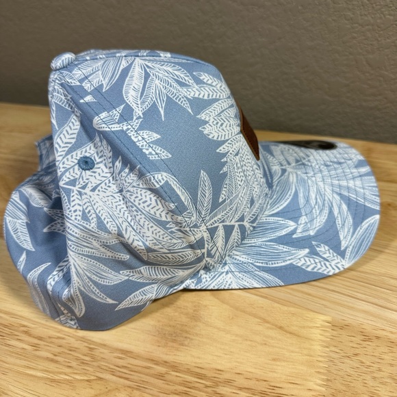 Travis Mathew Golf Snapback Hat Blue Floral Palm Ancient Fortress Eco Collection - Picture 5 of 6